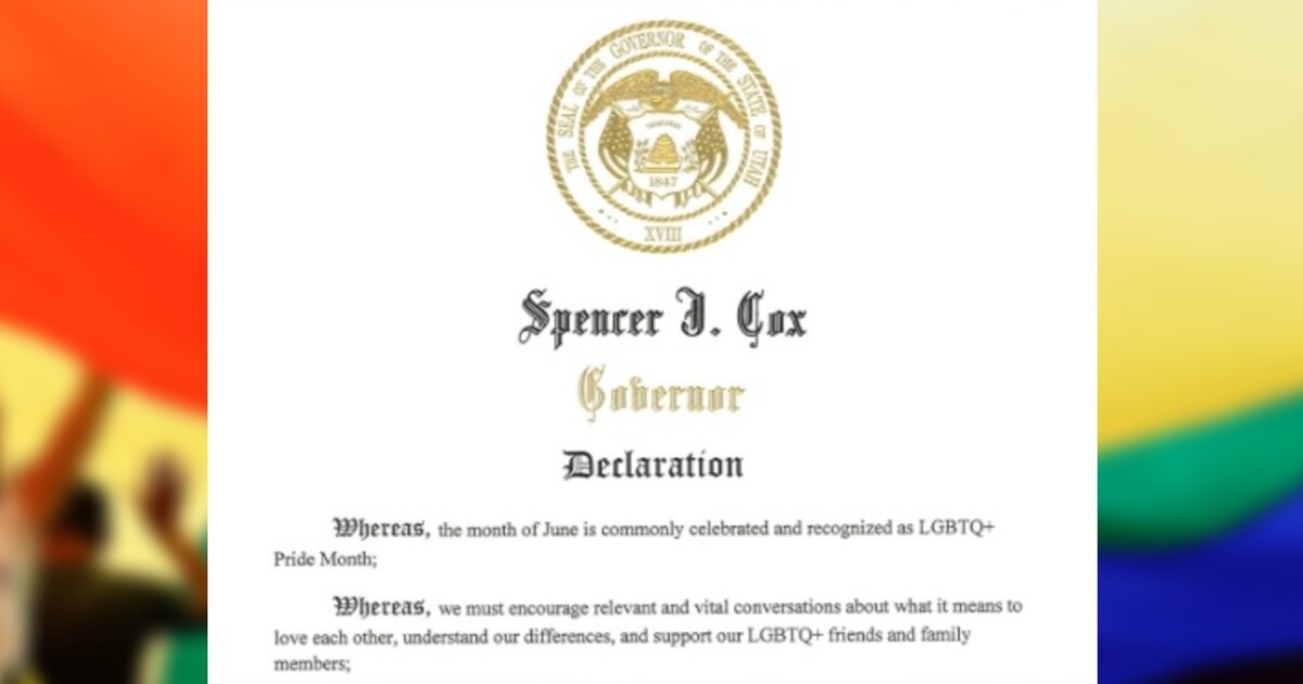 Utah's governor issues proclamation celebrating LGBTQ Pride - fox13now.com