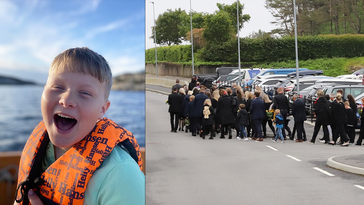 Fullsatt kirke tok farvel med Noah Landro (12) etter dødsulykken på Toftøy i Øygarden – NRK Vestland - NRK