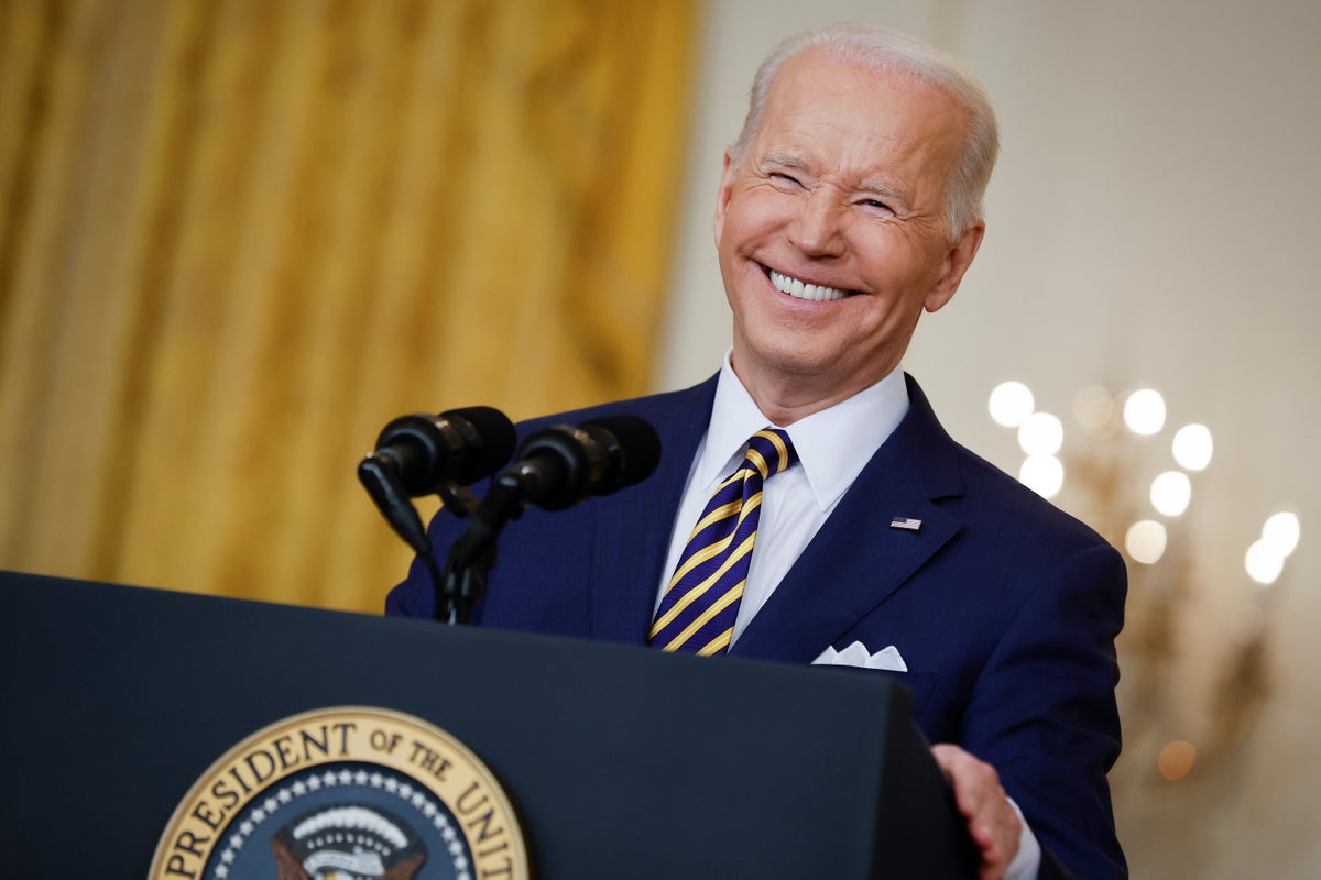 Biden chuckles as Fox News reporter Peter Doocy asks him why he’s pulling US ‘so far to the left’ - The Independent
