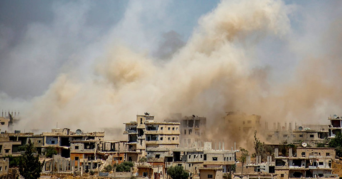 قوات النظام السوري تشن هجوما بريا وقصفا بالصواريخ على أحياء درعا البلد - aljazeera.net