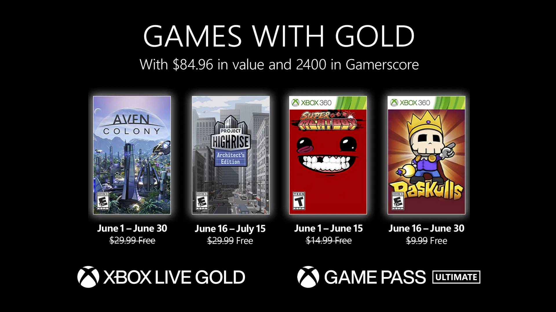 Games With Gold juin 2022 : la liste des 4 jeux Xbox gratuits ce mois-ci ! - Xboxygen